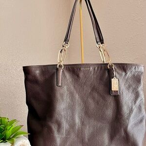 Coach Madison North South Large Brown Leather Shopper Tote 👜 🤎